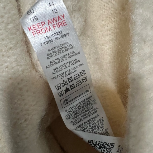 Topshop knitted oversized crew mini dress with exposed seam detail in ivory - Picture 5 of 7